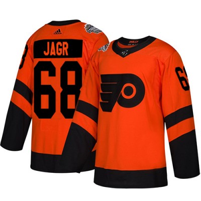 Adidas Philadelphia Flyers #68 Jaromir Jagr Orange Authentic 2019 Stadium Series Stitched NHL Jersey
